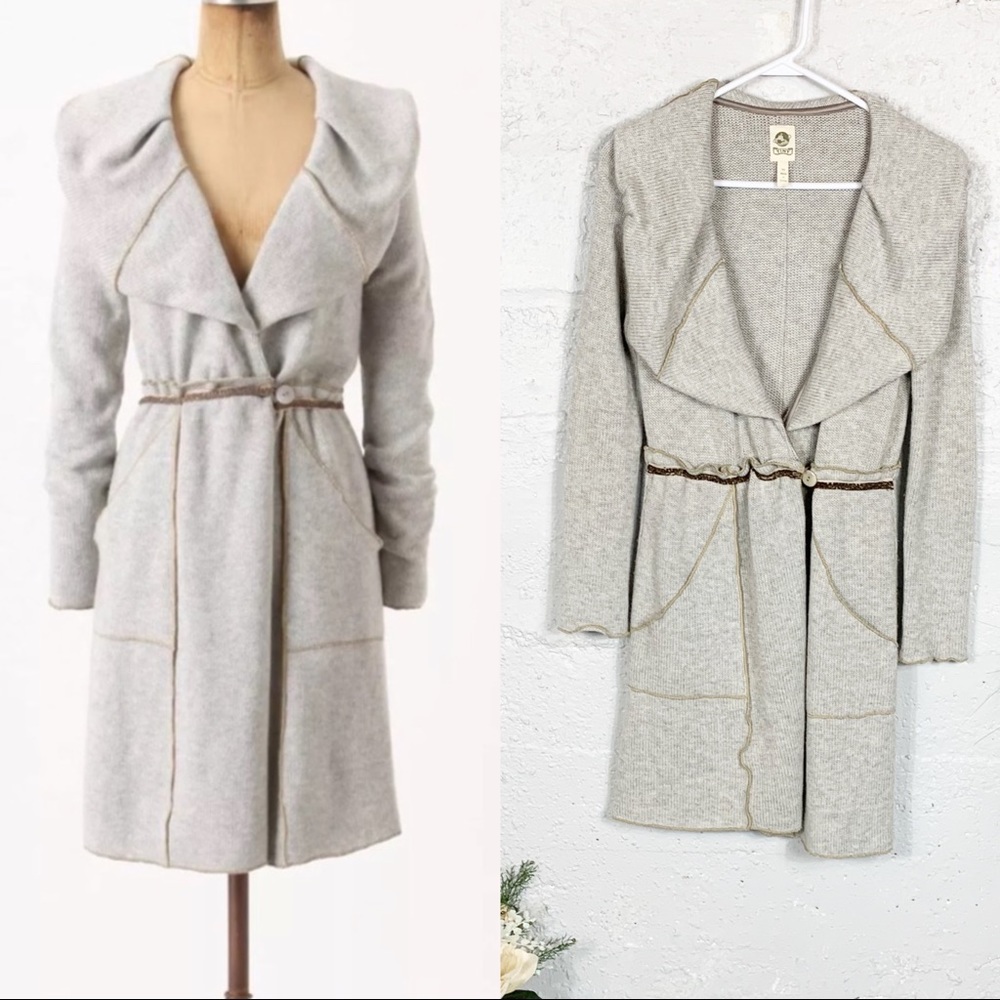 Anthropologie Tiny Shawl Collar Long Cardigan - Picture 1 of 8